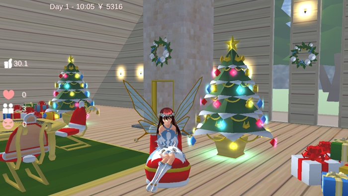 樱花校园模拟器1.038.00仙子衣服版本下载最新版圣诞节图1: