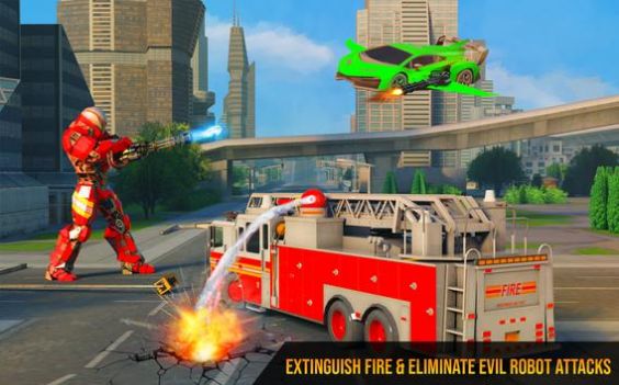 飞行消防车变身机器人游戏最新手机版图2: