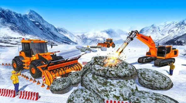 雪地挖掘机救援行动游戏安卓最新版图片1