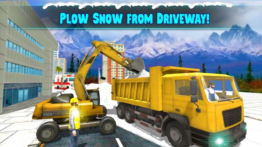 真正的挖掘机扫雪模拟器起重机游戏手机版图片1