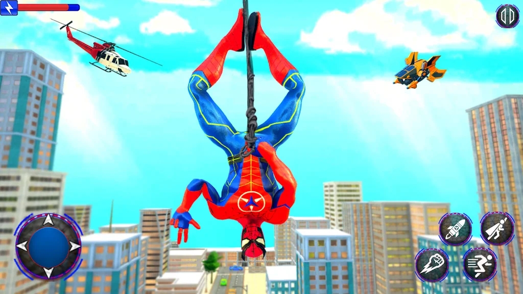 绳索飞行超级蜘蛛游戏官方版(Flying Rope Superhero Mission)图2: