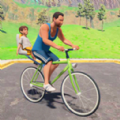 父子俩骑自行车游戏
