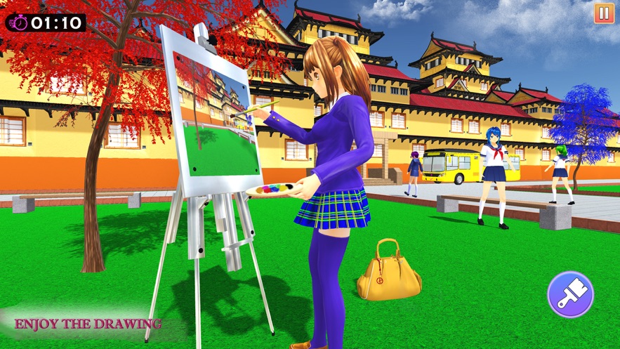 动漫女孩生活高中3D游戏苹果版最新版图4: