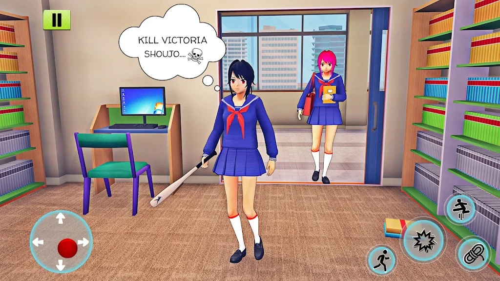 动漫高中女生模拟器3D游戏中文手机版图片1