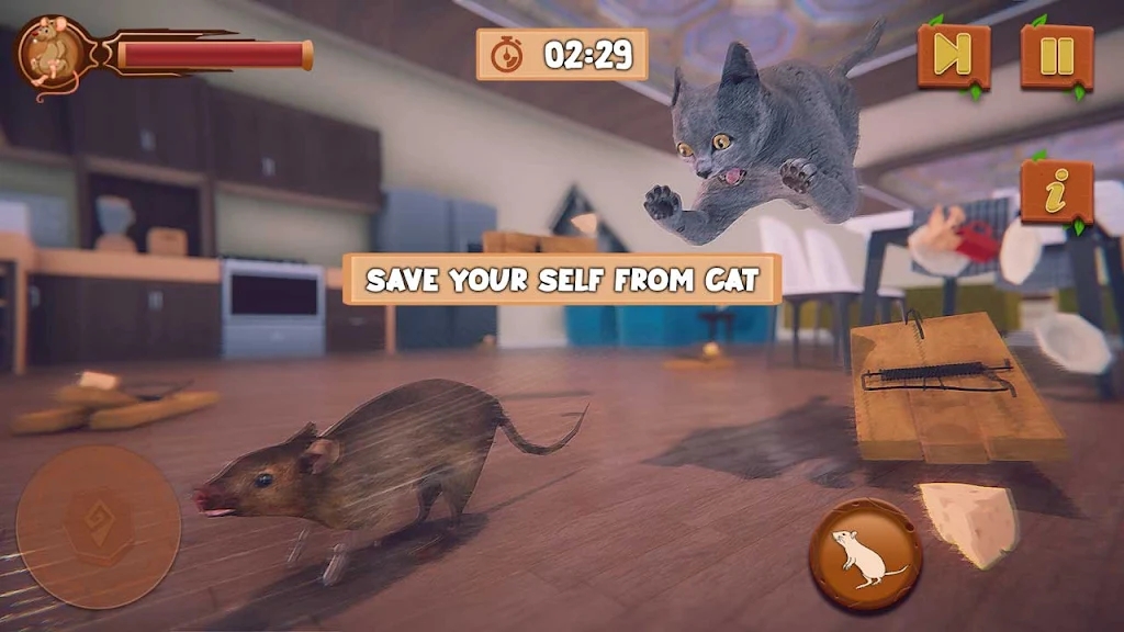 老鼠模拟器猫和老鼠游戏官方版（Mouse Simulator: Cat Mouse）截图2: