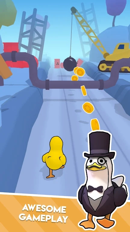 奔跑的可达鸭游戏跑酷下载安卓版（Duck on the Run）图2: