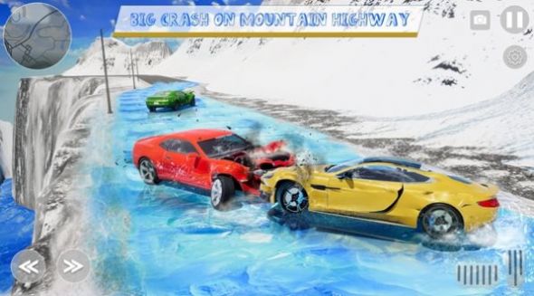 Car Crash Icy Mountain Road游戏安卓手机版图片1