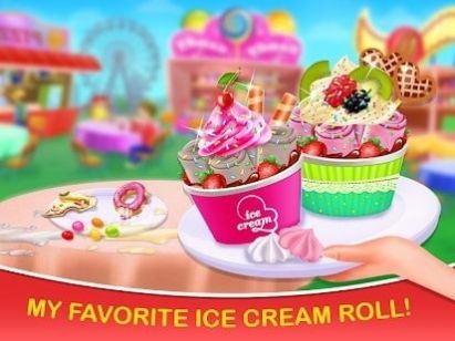 冰淇淋烹饪厨师游戏中文版（IceCream Roll Maker Game）图1: