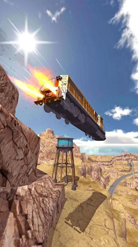 火车坡道跳跃游戏中文版（Train Ramp Jumping）图2: