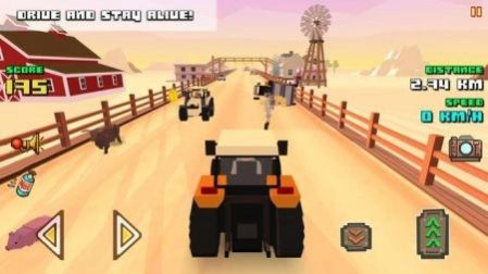 巨大的农场赛车游戏安卓版下载（Blocky Farm Racing）图2: