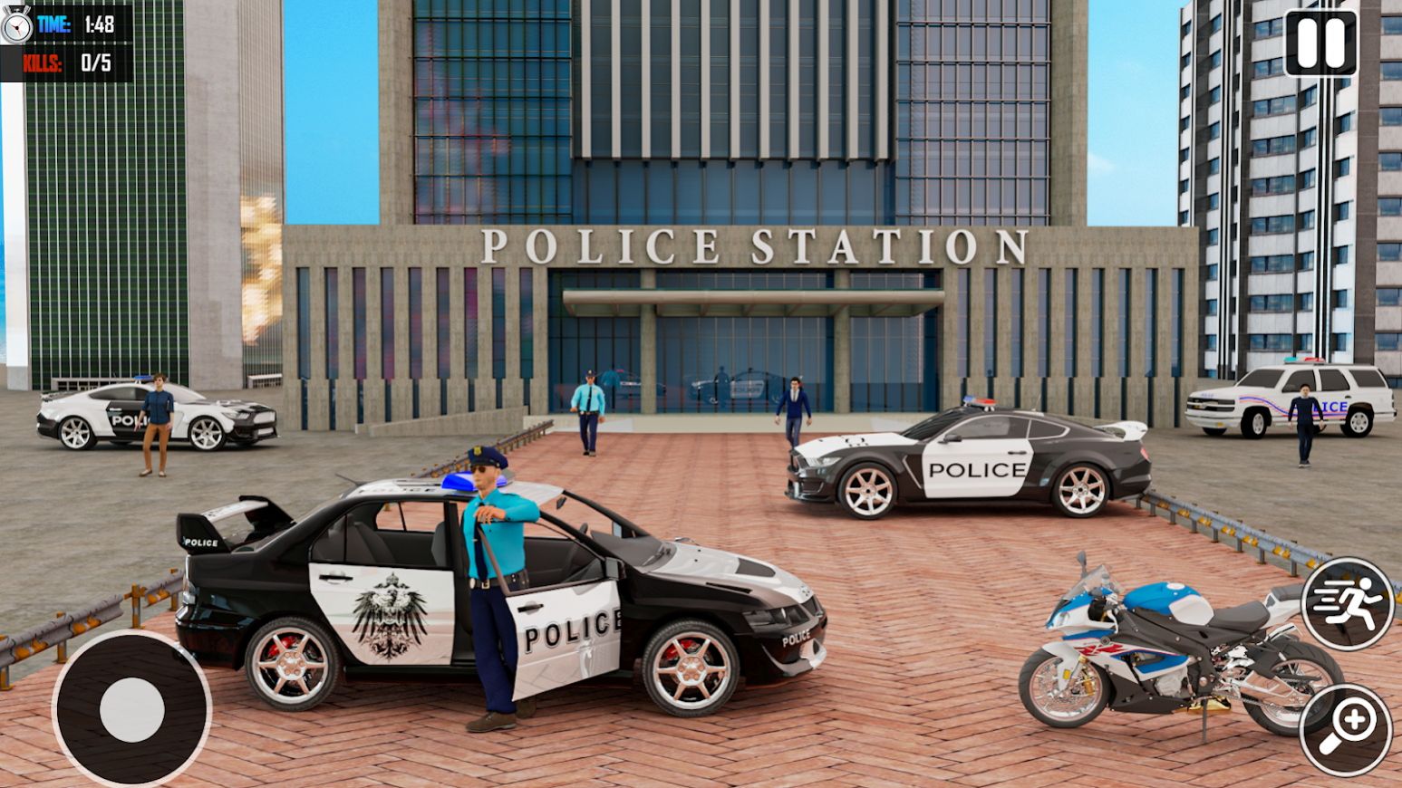 警车特技巨型坡道游戏手机版（Police Car Stunt Simulation 3D）图1: