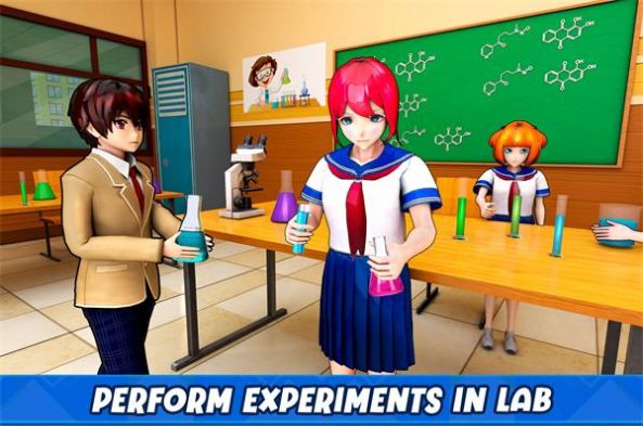 女生高中校园生活游戏中文版最新版（Anime Girls School Simulator）截图1: