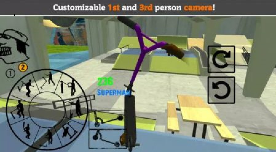 自由滑板极限3D游戏安卓中文版（Scooter FE3D 2）图2: