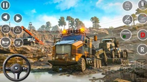 越野泥浆驾驶卡车游戏手机版（Offroad Mud Driving Truck Games）截图3: