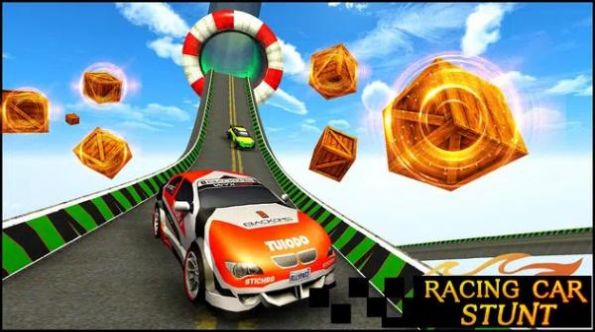 赛车特技超级坡道游戏官方版（Racing Car Stunts Mega Ramp）图1: