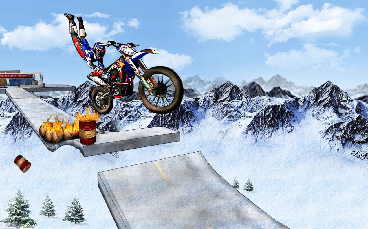 斜坡摩托车中文版游戏下载（Impossible Ramp Bike Stunts）1