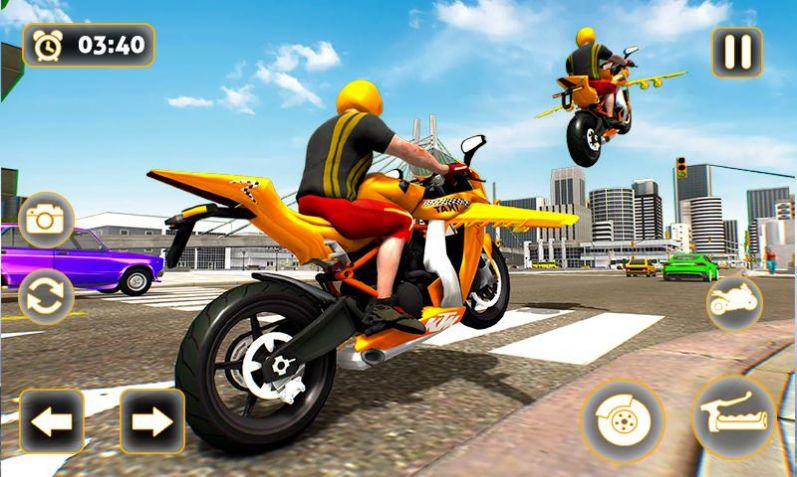 飞行摩托车出租车驾驶游戏安卓版（Flying Motorbike Taxi Driving）图2: