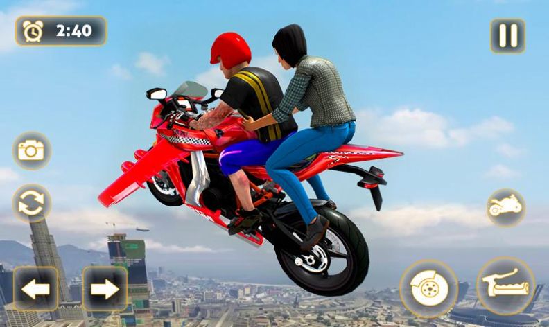 飞行摩托车出租车驾驶游戏安卓版（Flying Motorbike Taxi Driving）图3: