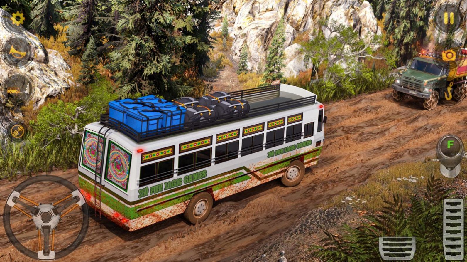越野驾驶泥浆巴士游戏手机版（Offroad Driving Mud Bus Game）图2: