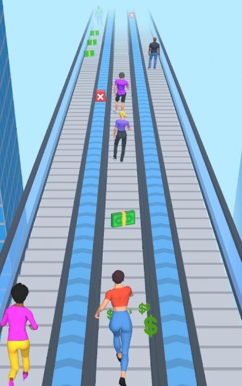 3D扶梯冲刺赛游戏最新官方版（Escalator Rush 3D）图1: