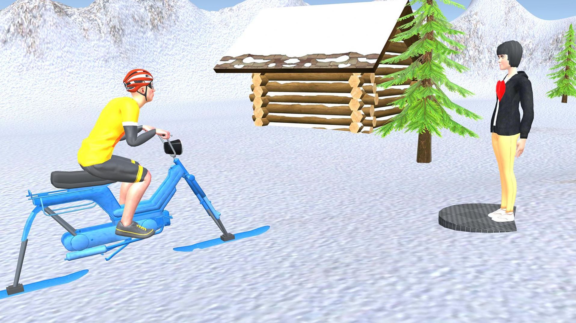 雪地自行车骑行游戏中文版（Snow Bike Ride ）图2: