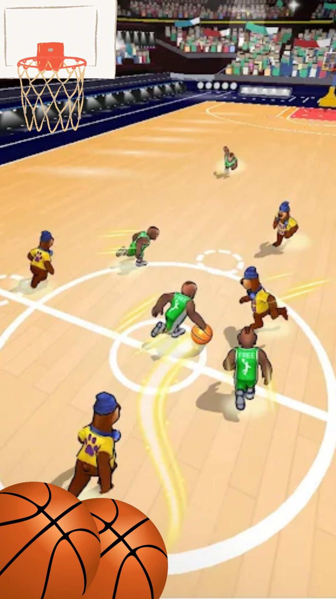 扣篮冠军赛游戏安卓版（Basketball Court Challenge-Dodge & Score Ball）图片1