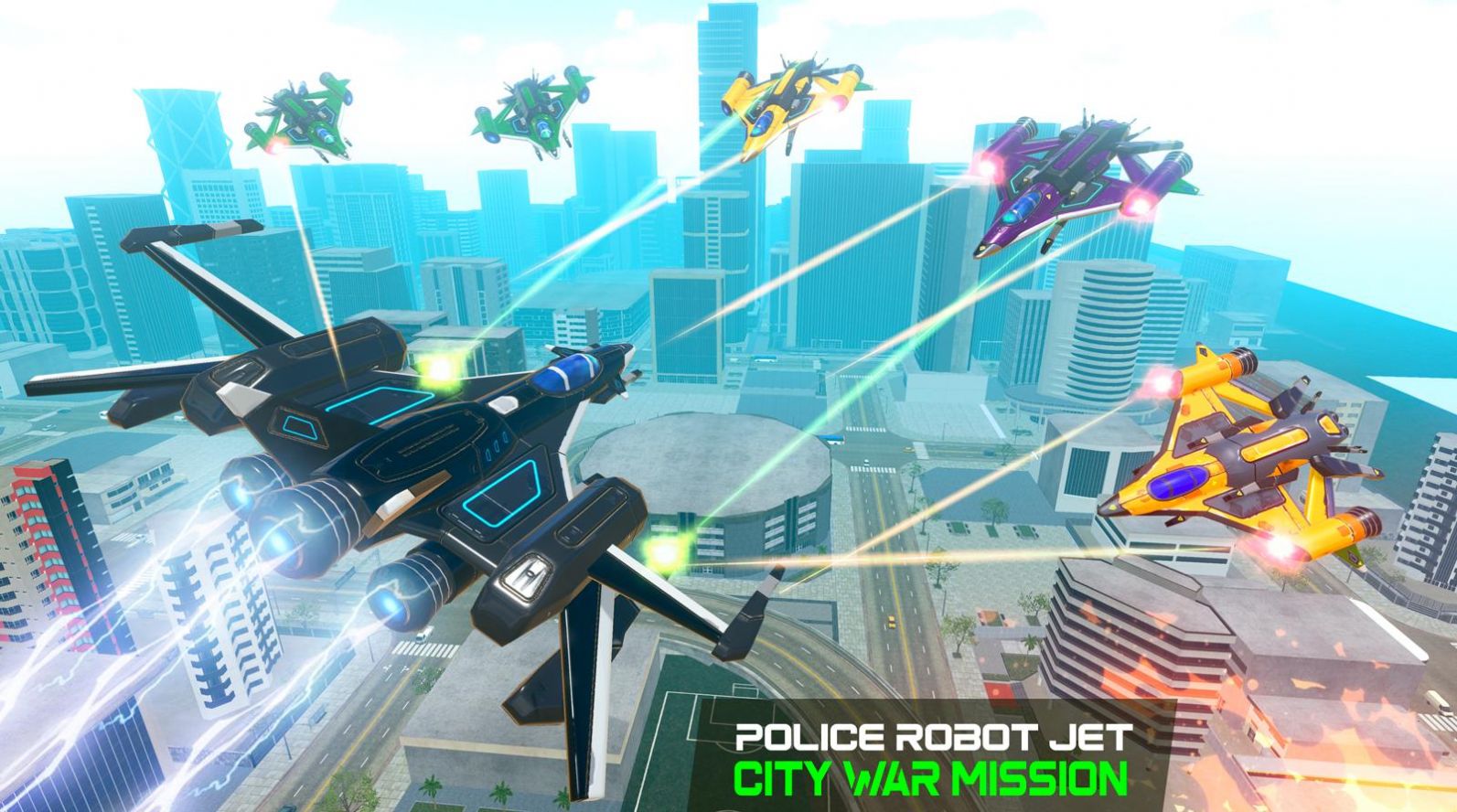 机器人汽车城市英雄之战游戏安卓版（Flying Grand Police Car Transform Robot Games）图3: