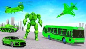 Army School Bus Robot Car Game游戏图2