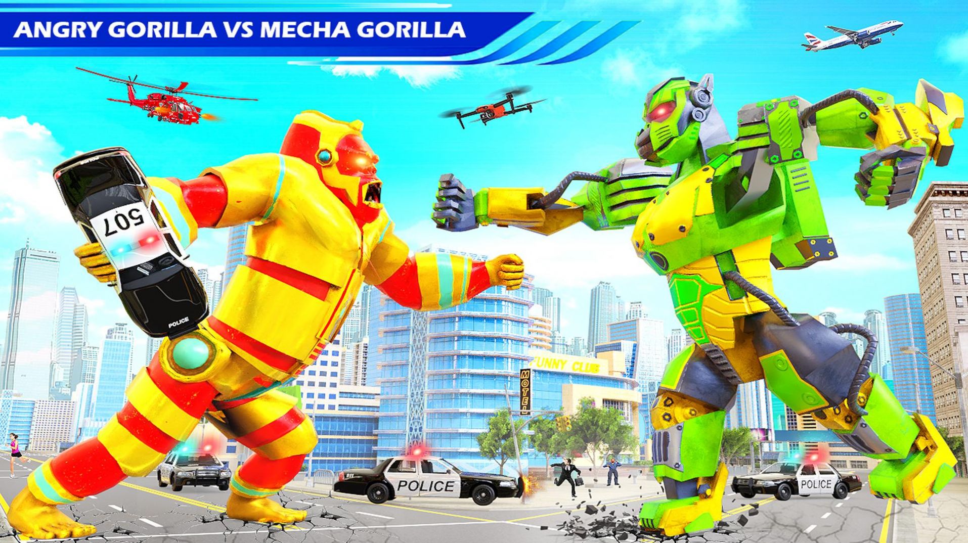 大猩猩机器人战斗模拟游戏中文版（Gorilla Robot Bus Robot Car）截图1: