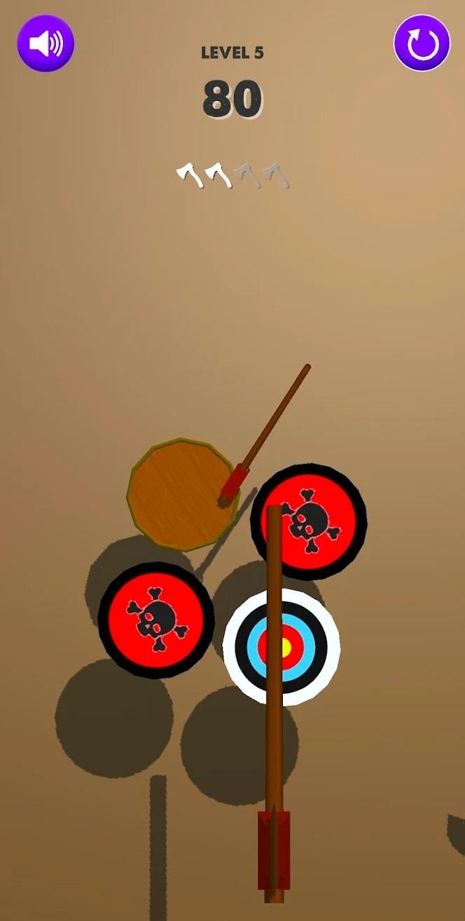 飞斧大师3D游戏安卓手机版（Axe Target Hit 3D）图1:
