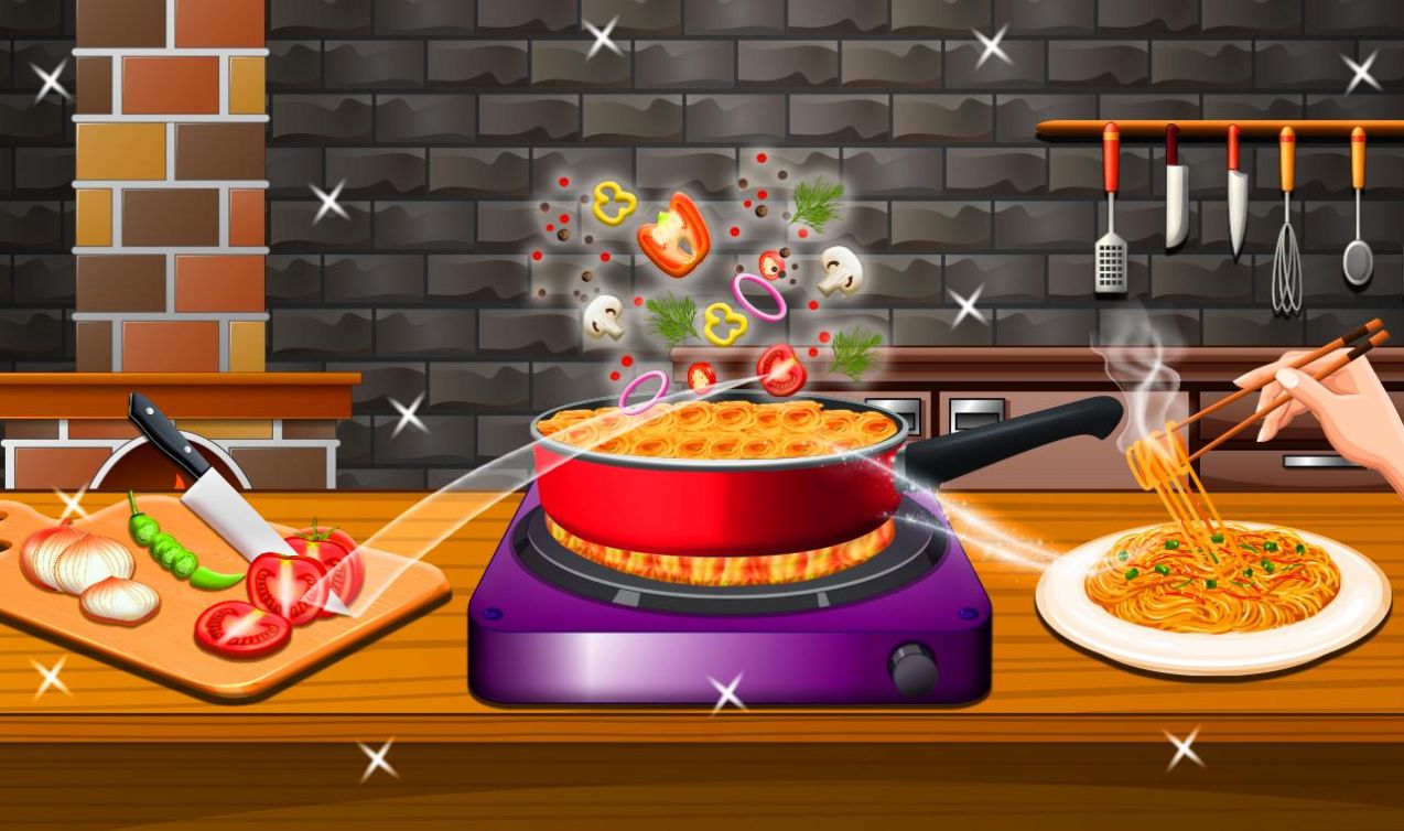 面条烹饪模拟器游戏安卓版（Crispy Noodles Cooking Game）图2:
