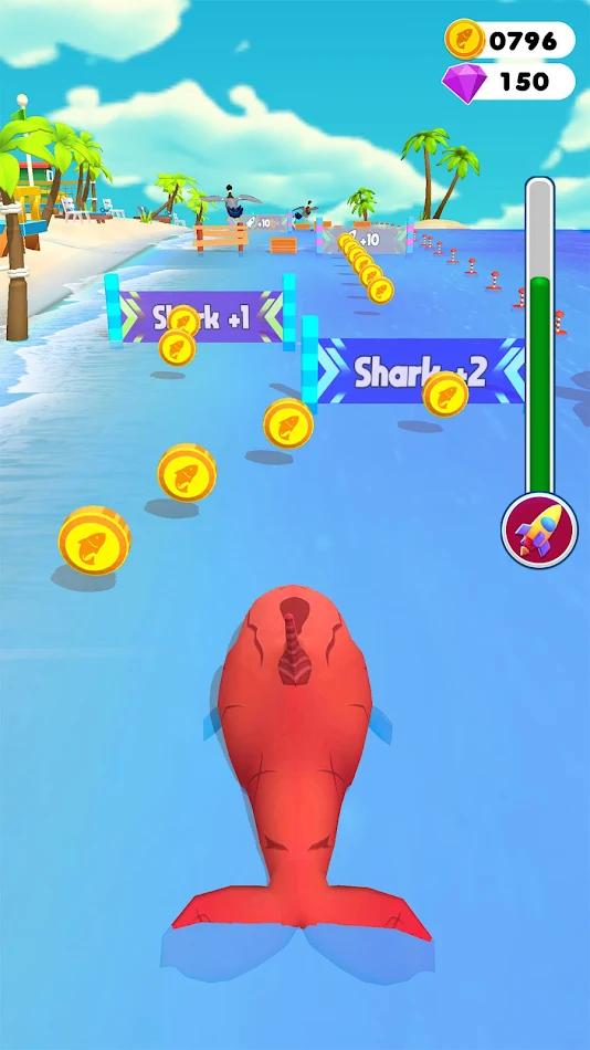鲨鱼奔跑游戏中文版（Shark Run 3D）截图2: