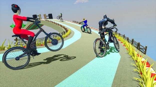 超级英雄空中自行车特技游戏最新版图片1