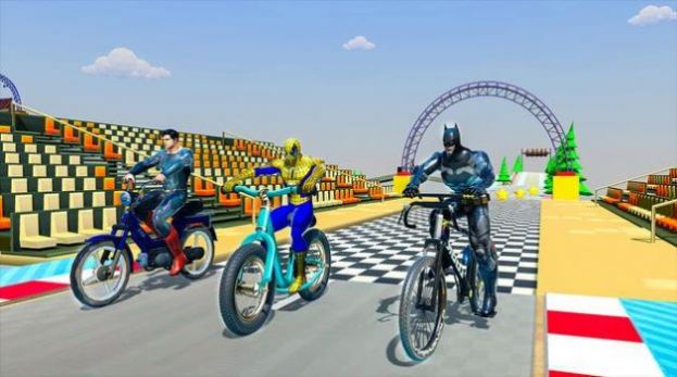超级英雄空中自行车特技游戏最新版图1: