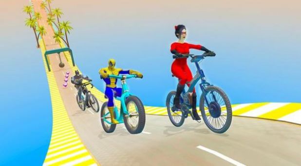 超级英雄空中自行车特技游戏最新版图3: