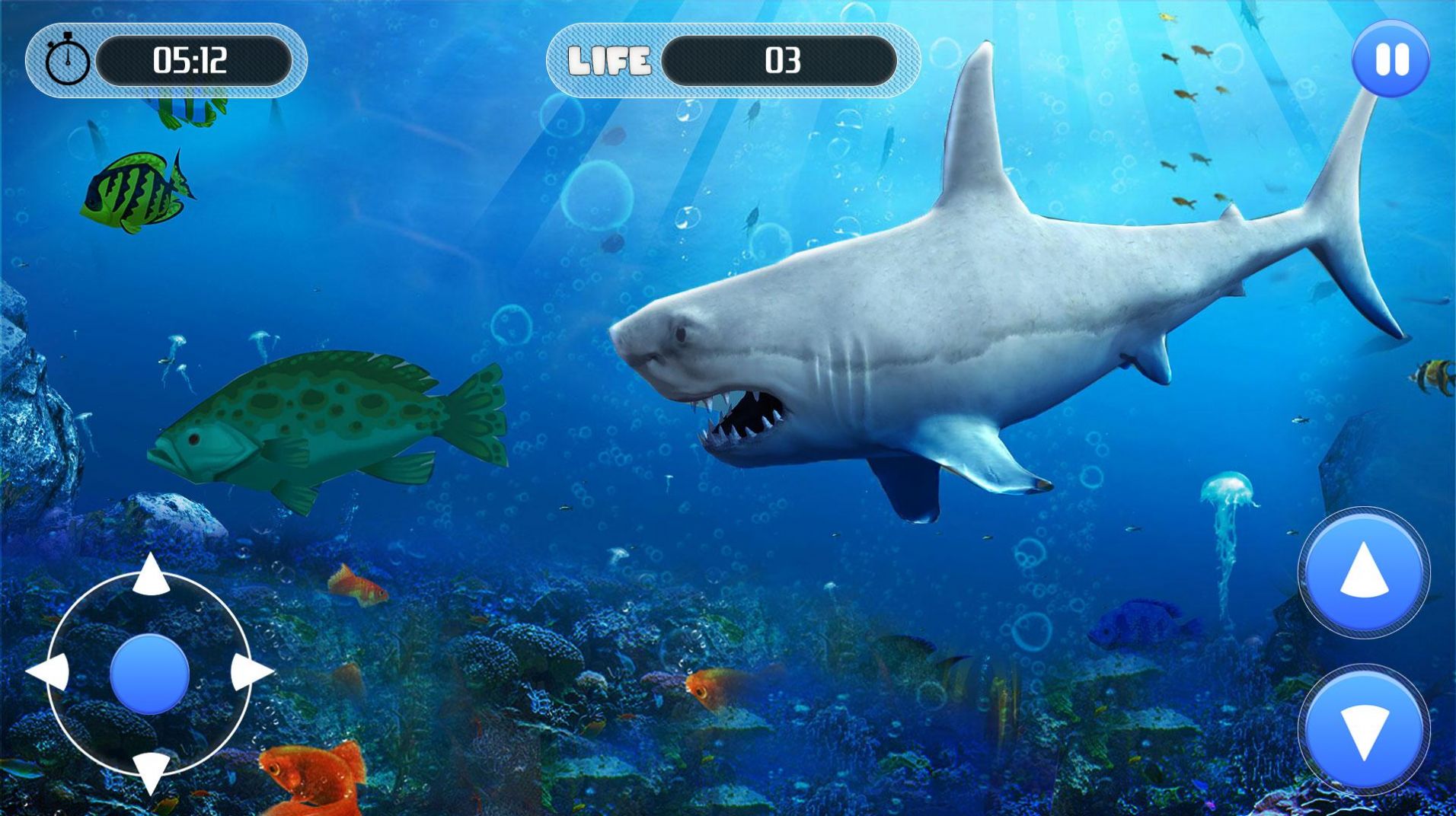 大白鲨生存模拟器游戏安卓版（White Shark Attack Mission 3D）图1:
