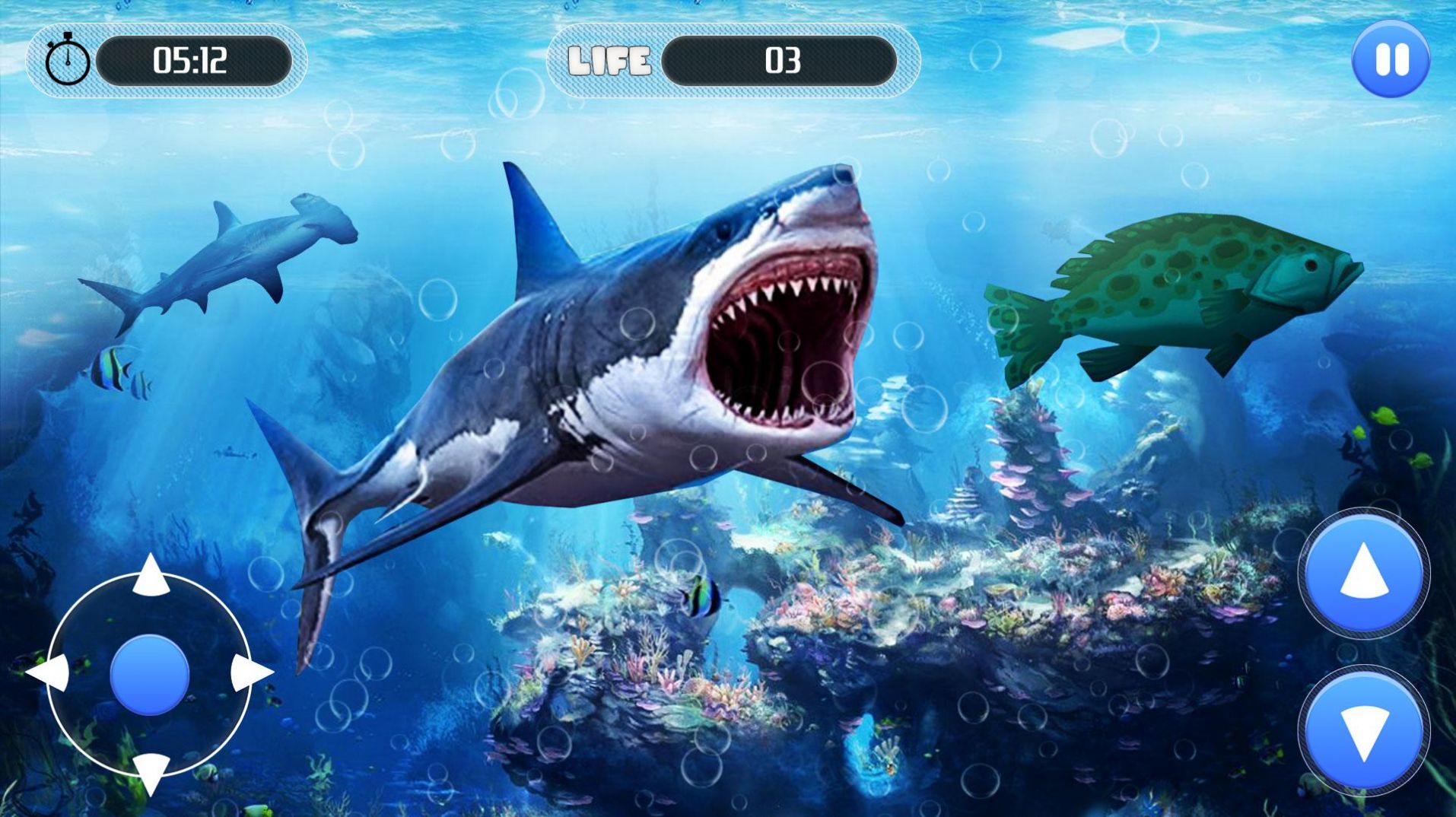 大白鲨生存模拟器游戏安卓版（White Shark Attack Mission 3D）图3: