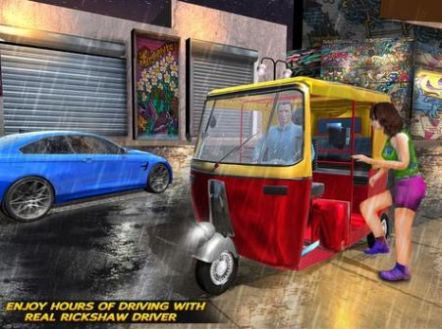人力车城市驾驶游戏中文版（Tuk Tuk Rickshaw City Driving）图片1
