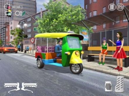 人力车城市驾驶游戏中文版（Tuk Tuk Rickshaw City Driving）图1: