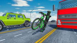 疯狂的交通自行车骑士3D游戏图1
