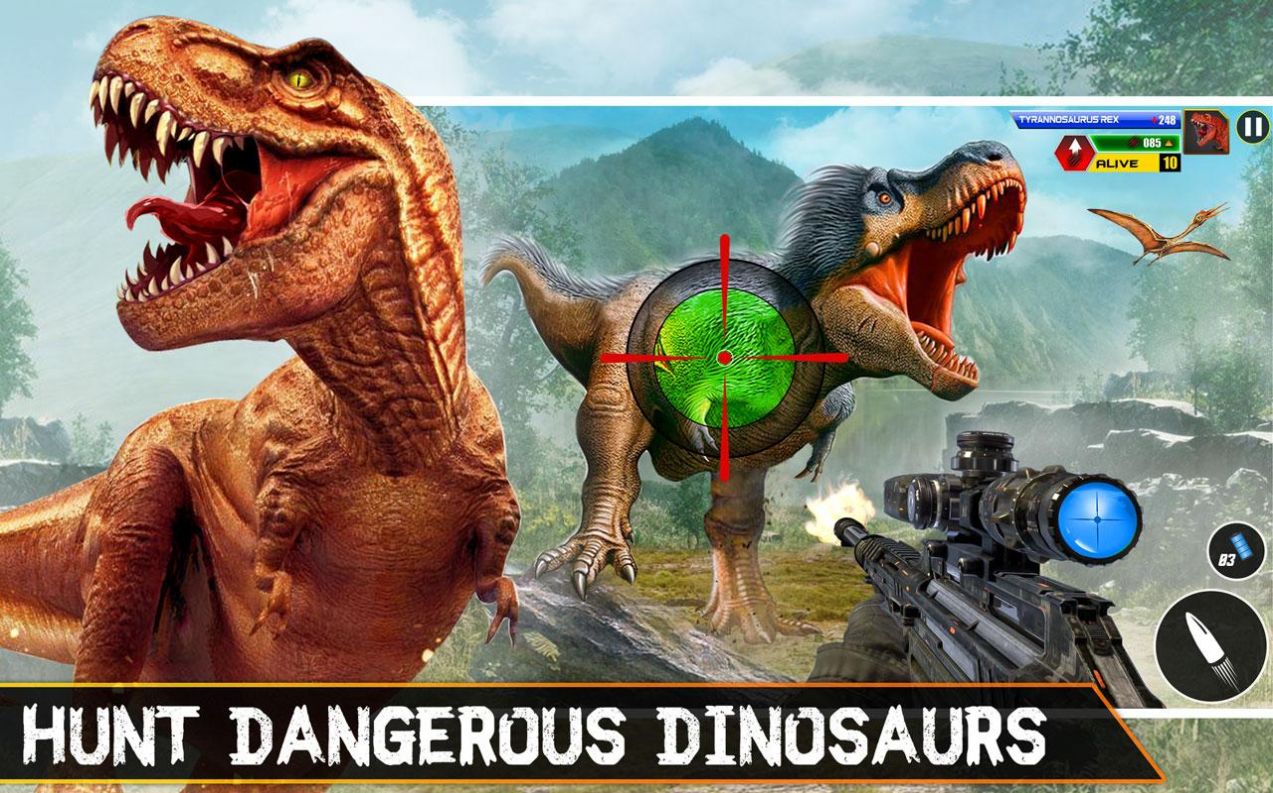 恐龙生存狩猎模拟器游戏安卓版（Dino Hunting Games Wild Animal Hunter 3D）截图4: