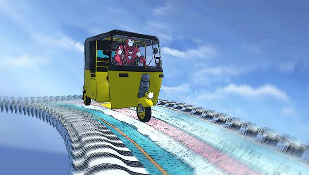 超级英雄人力车特技游戏安卓版（Superhero Rickshaw Mega Stunts）图3: