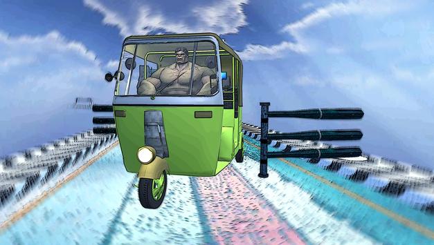 超级英雄人力车特技游戏安卓版（Superhero Rickshaw Mega Stunts）截图2: