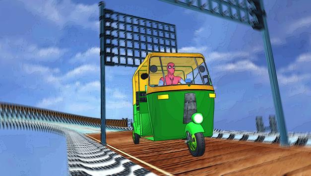 超级英雄人力车特技游戏安卓版（Superhero Rickshaw Mega Stunts）图2: