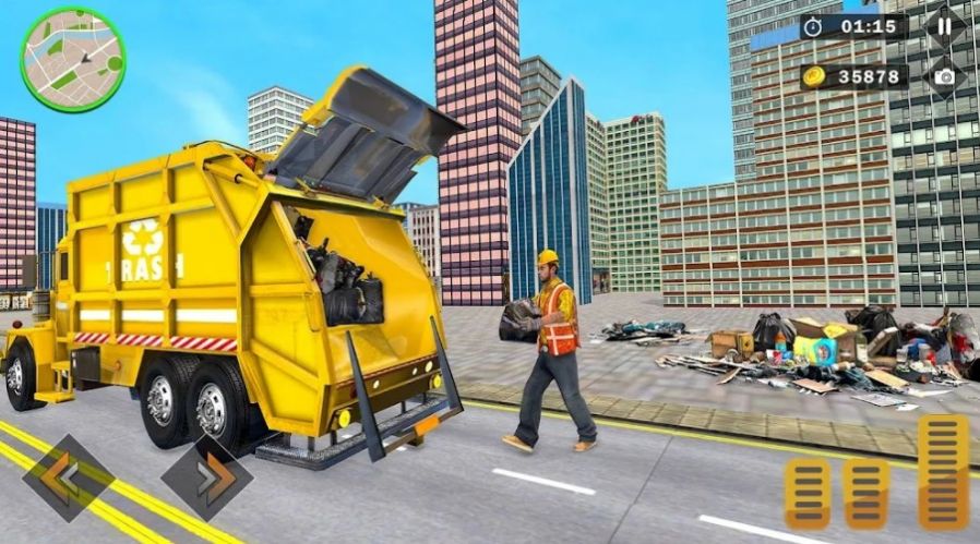 城市垃圾收集车模拟驾驶游戏中文手机版截图1: