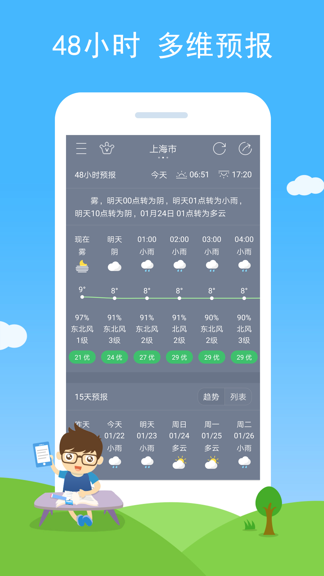 七彩天气预报最新版本全面升级语音播报截图1: