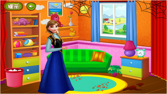 芭比公主游戏打扫客厅图4: