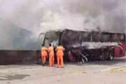 湖南宜章境内大客车起火 已造成不少人员伤亡[多图]
